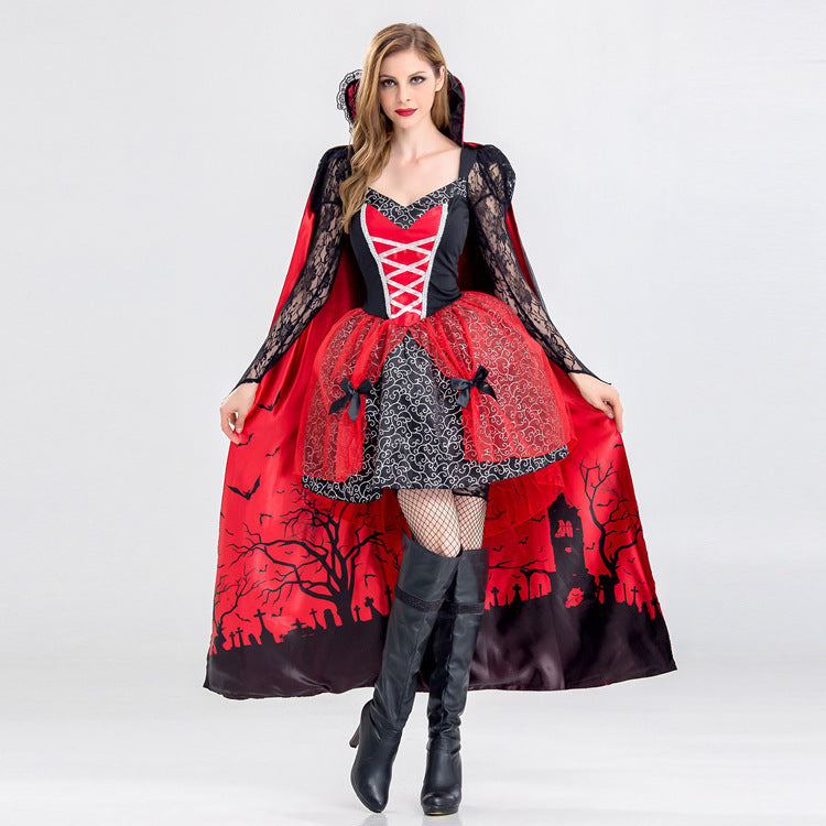 Women's vampire queen Halloween costume, front view