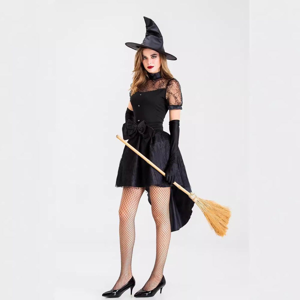 Women's witch Halloween costume, close up of silhouette