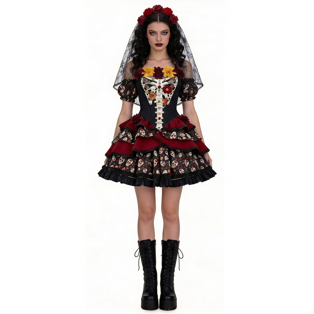 Women's zombie bride Halloween costume, front view